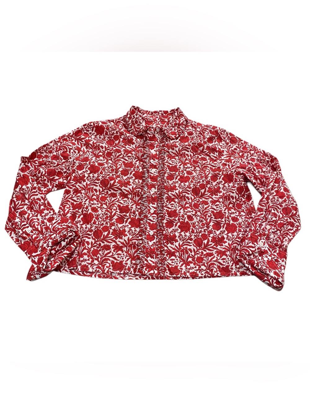 J. Crew Cropped Garcon Button Up Shirt in Liberty Sambourne Fabric Size 6 - Picture 3 of 10